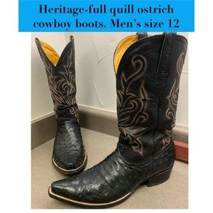 Ostrich Cowboy Boots made by Heritage, Austin TX